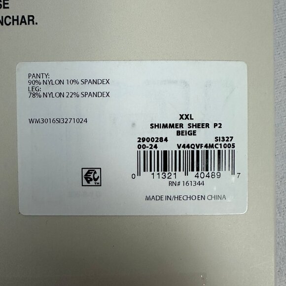 Silk Impressions Womens Sheer Shimmer Pantyhose XXL Beige High Waist 20 Denier - Picture 7 of 11